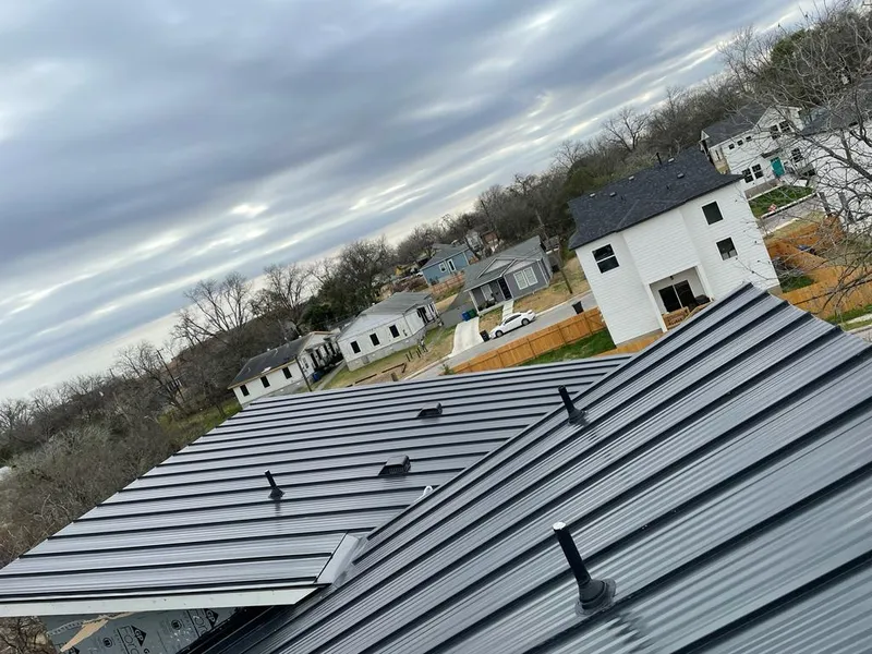 Standing seam metal roof panels with vents for Skylight Repair in River Park
